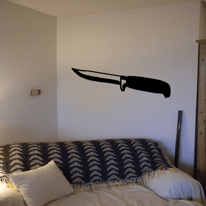 Black knife wall decal with detailed blade and handle