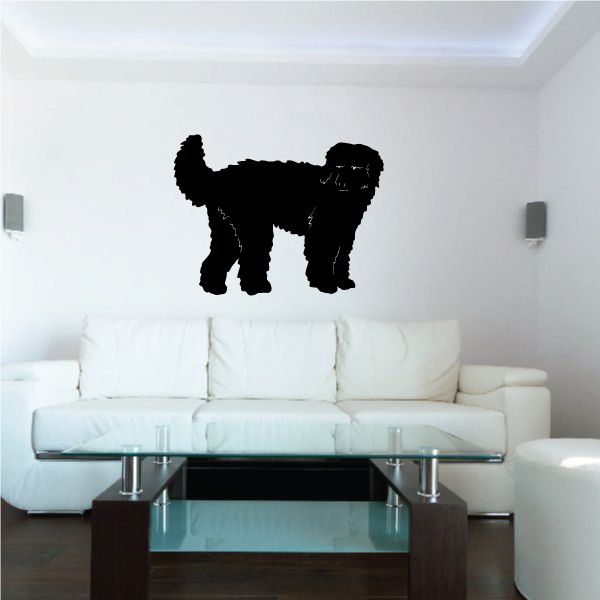 Black labradoodle silhouette decal
