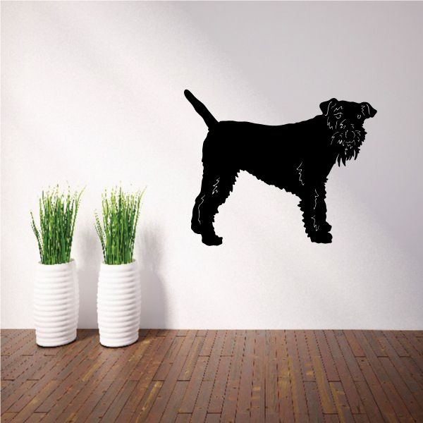 Lakeland Terrier decal, black standing dog silhouette