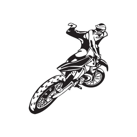 Image of Detailed Look Back Dirt Bike Decal