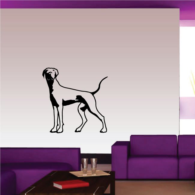 Great Dane wall decal with black standing dog silhouette
