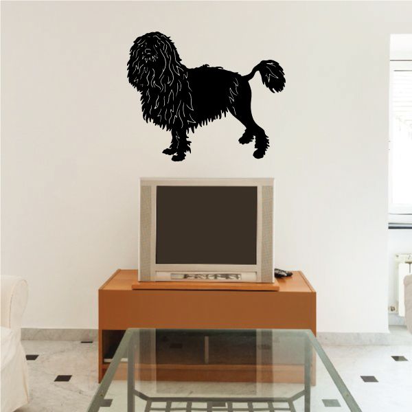 Lowchen dog decal, black silhouette
