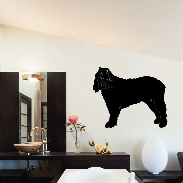 Detailed Otterhound dog silhouette wall decal in dark black