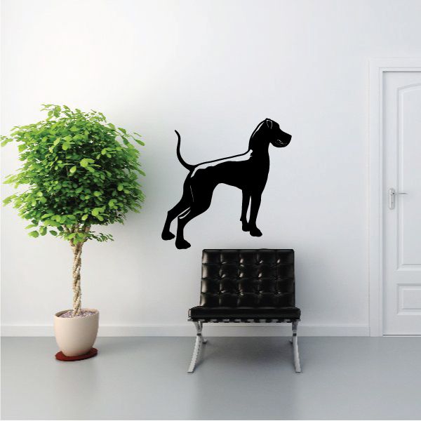 Great Dane posing decal, black dog silhouette wall sticker
