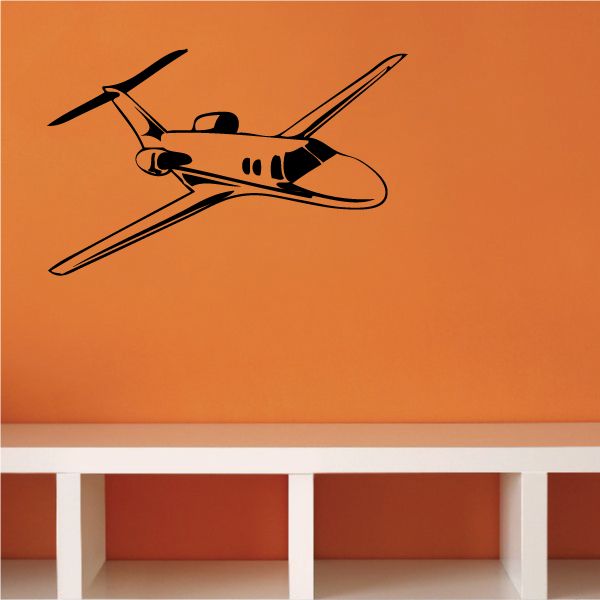 Private passenger plane decal with dark outline silhouette