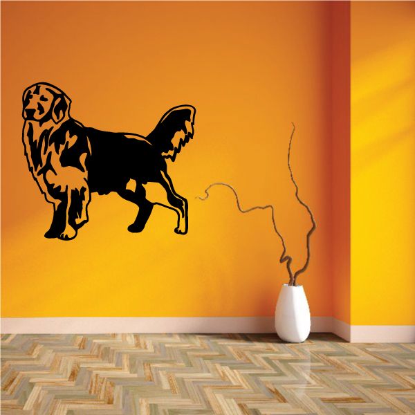 Retriever dog decal, detailed black silhouette