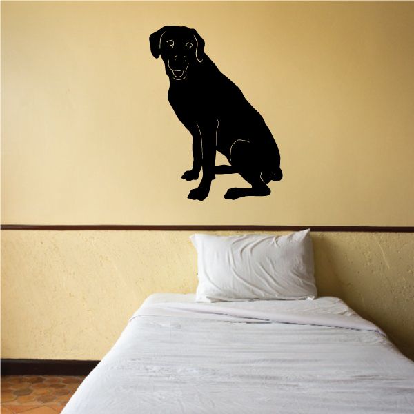 Rhodesian Ridgeback decal with black sitting dog silhouette