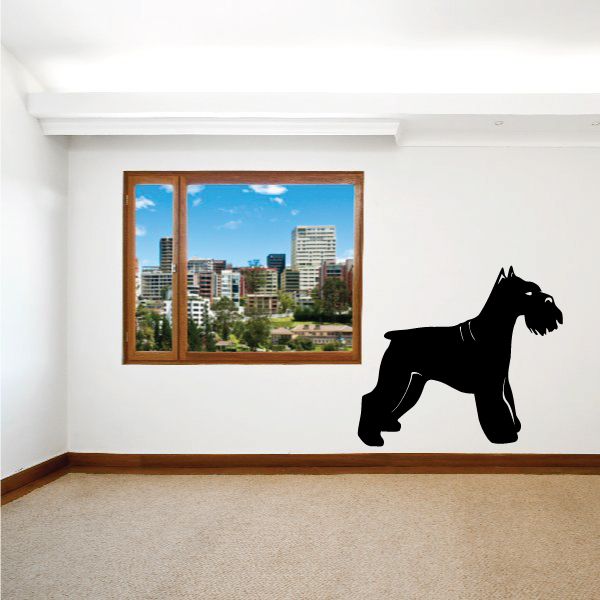 Scottish terrier decal with black dog silhouette, side view