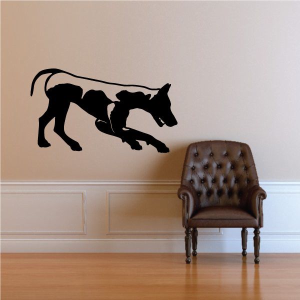 Image of Detailed Scratching Doberman Pinscher Decal