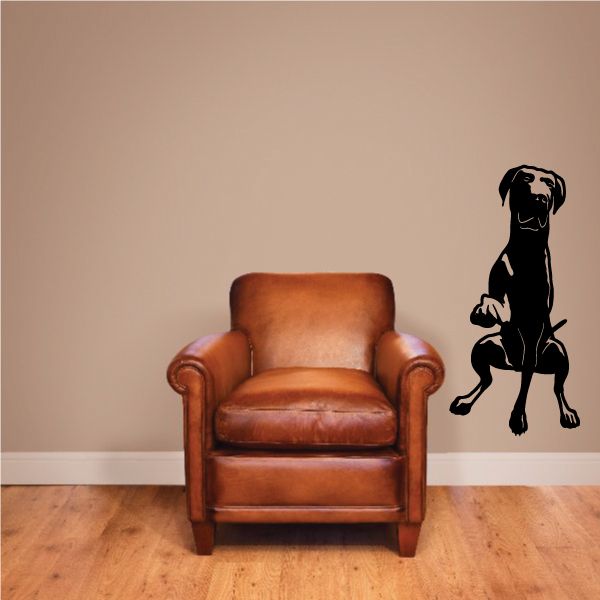 Black Great Dane decal shaking hands, wall sticker