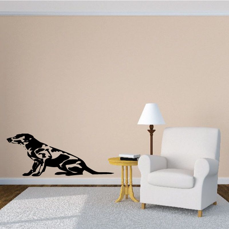 Black sitting hunting dog wall decal