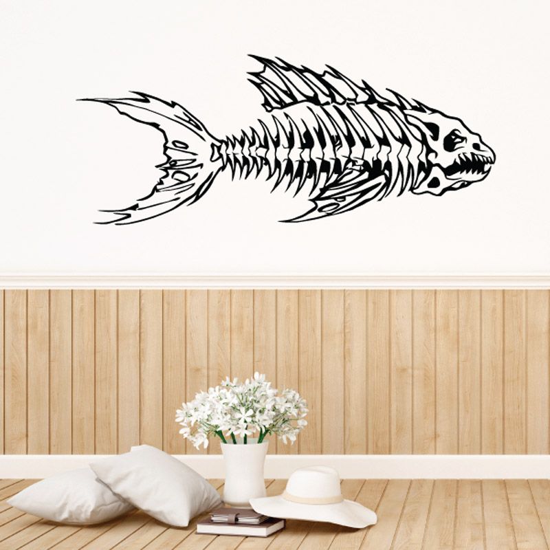 Image of Detailed Skeleton Fish Decal