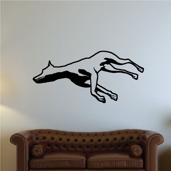 Sleeping Doberman Pinscher wall decal, black silhouette