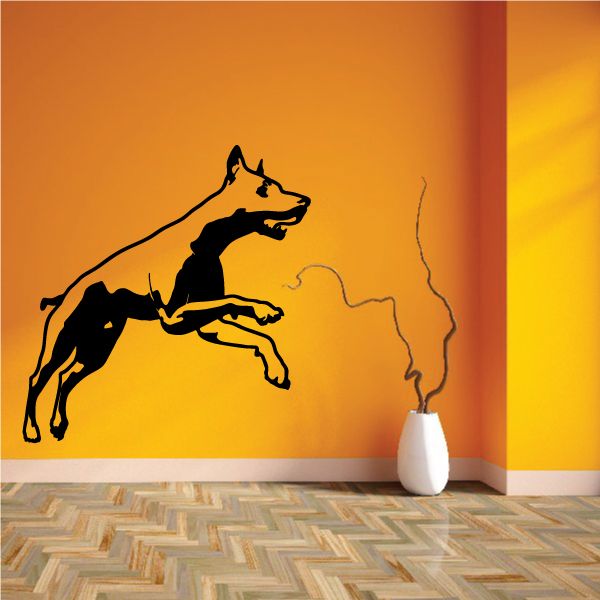 Image of Detailed Sprinting Doberman Pinscher Decal