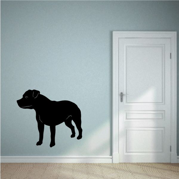 Black Staffordshire Bull Terrier wall decal, dog silhouette standing