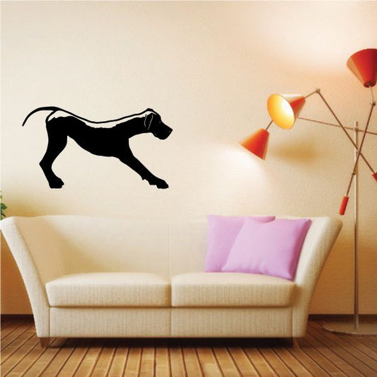 Image of Detailed Stretching Great Dane Decal