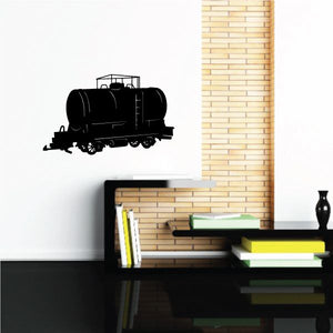 Tanker car decal with black vintage tank car illustration