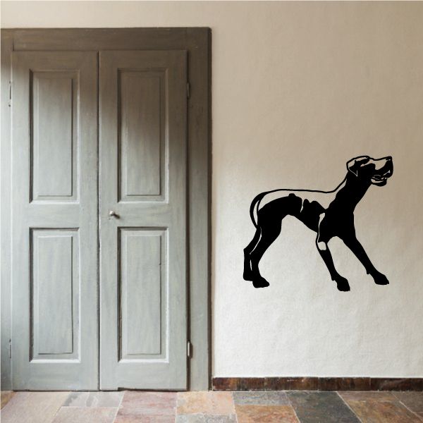 Great Dane decal sticker with black dog silhouette