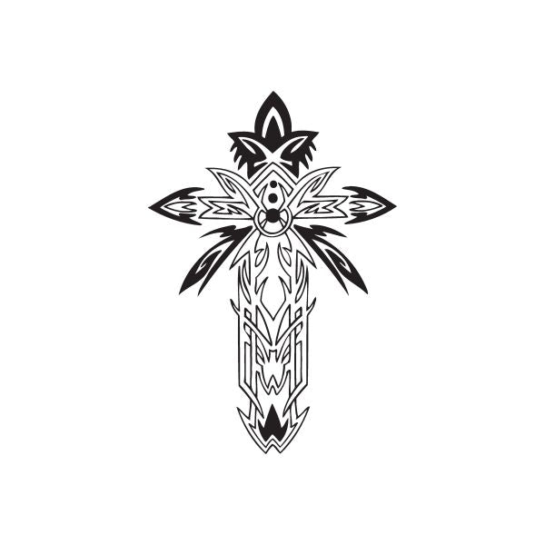 Image of Detailed Tropical Cross Decal