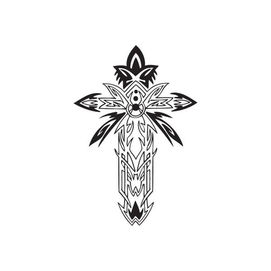 Image of Detailed Tropical Cross Decal