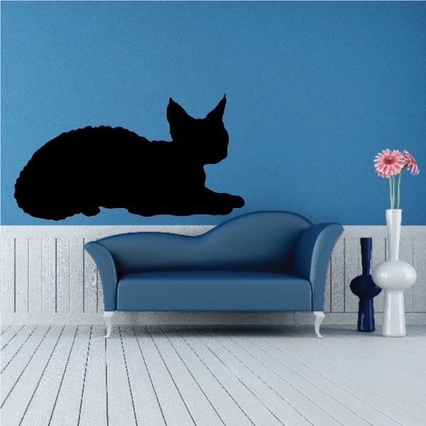 Image of Devon Rex Cat Resting Decal