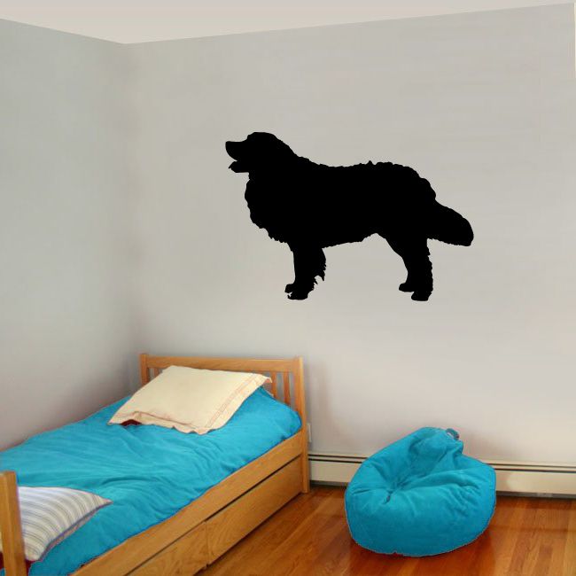 Black dog silhouette decal with standing pose