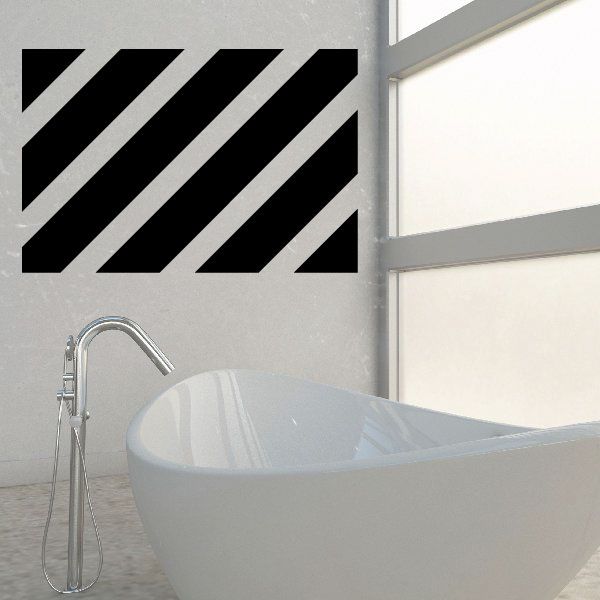 Black diagonal stripe wall vinyl decal with clean, repeating bands