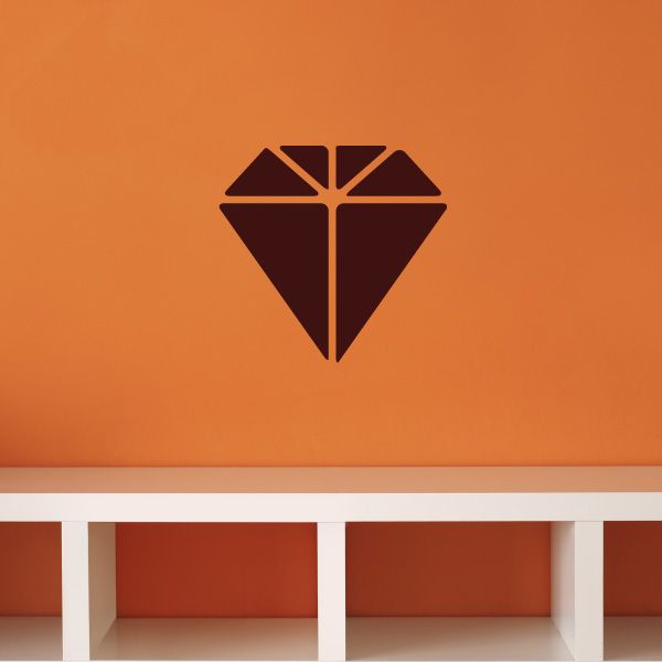 Diamond bling decal with a black faceted gem and star-like spark accents