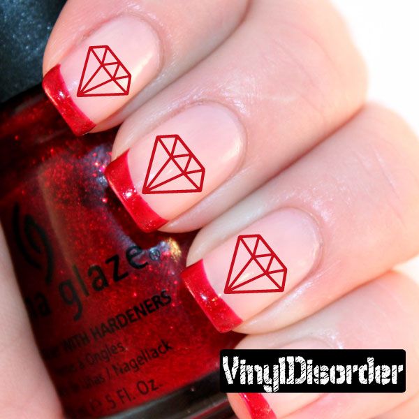 Image of Diamonds NS004 Fingernail Art Sticker - Vinyl Finger Nail Decals