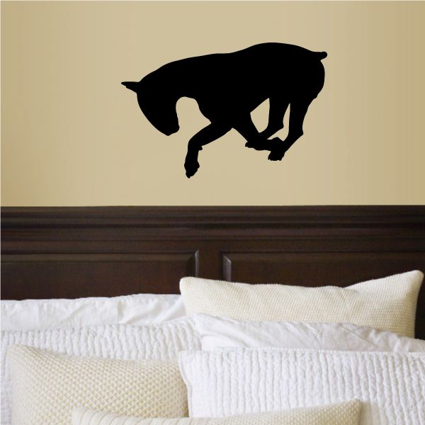 Black bull terrier digging decal silhouette
