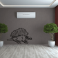 Dimetrodon wall decal showing a black line drawing of a spined prehistoric animal