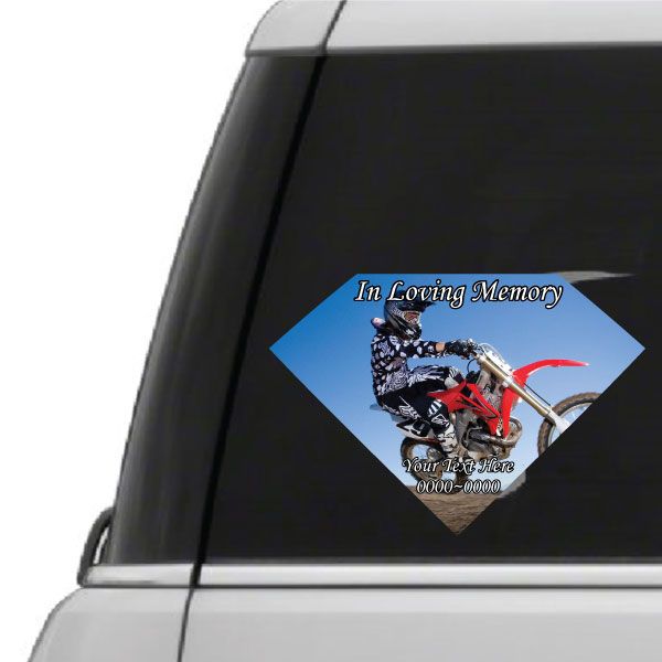 Image of Dirt Bike In Loving Memory Custom Diamond Sticker