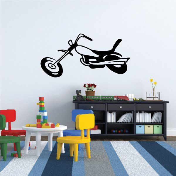 Dirt bike wall decal vinyl sticker, black and white motorcycle graphic