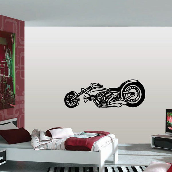 Vinyl wall decal of a black dirt bike silhouette
