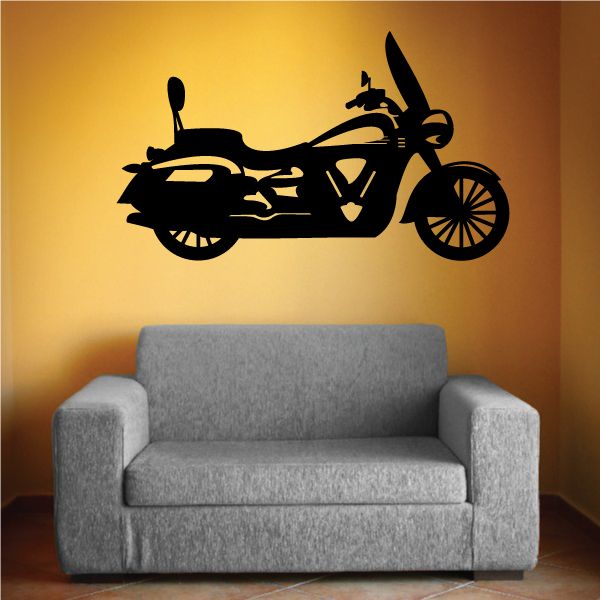 Large vinyl wall decal featuring a black dirt bike silhouette
