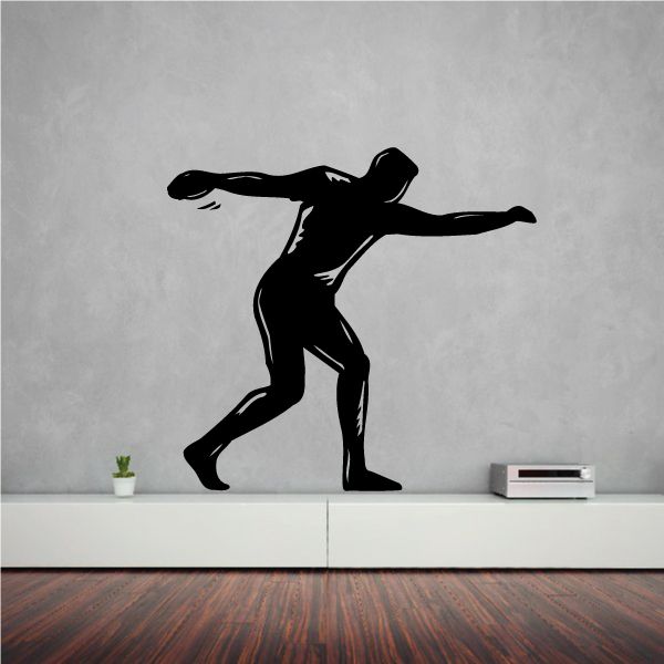 Image of Discus Guy Disk Throwing Track And Field Wall Decal - Vinyl Decal - Car Decal - MC005