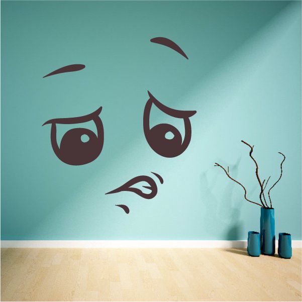 Image of Disgusted Face Expression Wall Decal - Vinyl Decal - Car Decal - Idcolor066