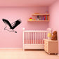 Flying hawk wall decal, black silhouette
