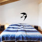 Swallow flying vinyl wall decal, black