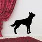 Black wolf silhouette wall decal, standing with head turned right