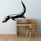 Black diving alligator wall decal silhouette with raised tail fin and open mouth.