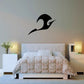Diving bird wall decal with black bird silhouette