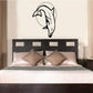 Dolphin and moon wall decal, black outline design
