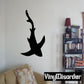 Shark silhouette wall decal with outstretched fins and streamlined body