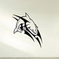 Dolphin and razor fin decal, black and white dolphin jumping design