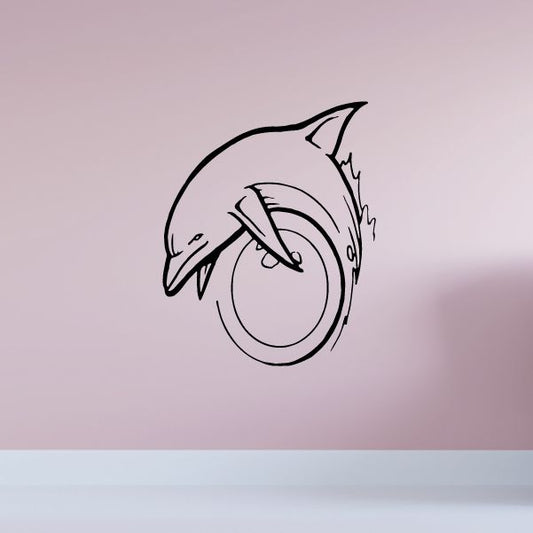 Image of Diving Ring Dolphin Decal