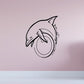 Diving dolphin ring decal, black line art