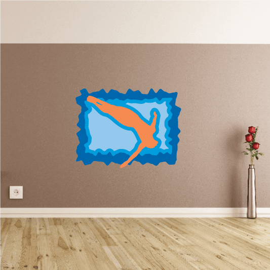 Image of Diving Wall Decal - Vinyl Sticker - Car Sticker - Die Cut Sticker - CDSCOLOR011