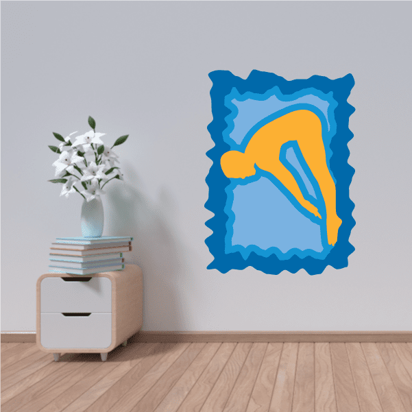 Image of Diving Wall Decal - Vinyl Sticker - Car Sticker - Die Cut Sticker - CDSCOLOR014