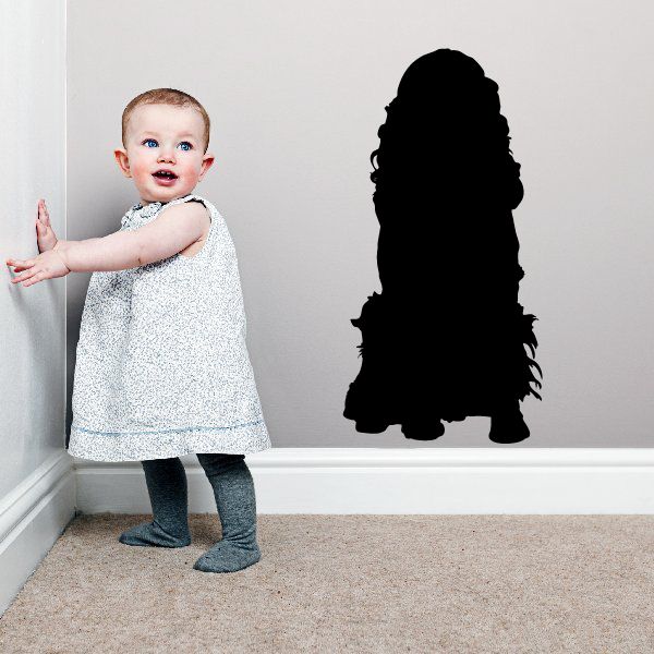 Black dog silhouette decal for wall